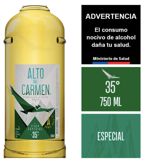 Pisco Alto del Carmen Especial 35° Botella 750 cc
